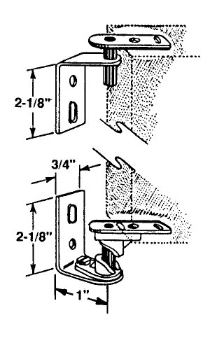 Prime-Line U 9133 Hinge Set, Café Door Style, Brass (Single Pack) - Image 2