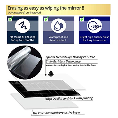 Party Funny Dry Erase Black Laminated Jumbo Chalk Board Wall Calendar, 38-Inch By 50-Inch,Erasable Monthly Huge Weekly Chalkboard Bulletin Board,Better Than Wall Decor Sticker #TOP2