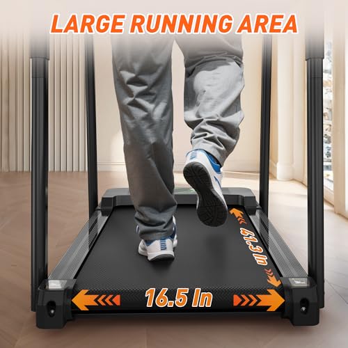 Image of Best Walking Treadmill for Seniors, Treadmills for Home with Extended Handrails, Dual Shock Absorption, Heart Rate Monitor & Fitshow App, Ideal for Elderly Rehab & Family Workouts
