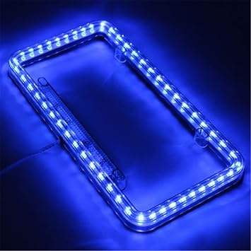 12 V 54 LED Color Light License Plate Frame Acrylic Plastic License Plate Cover-Blue