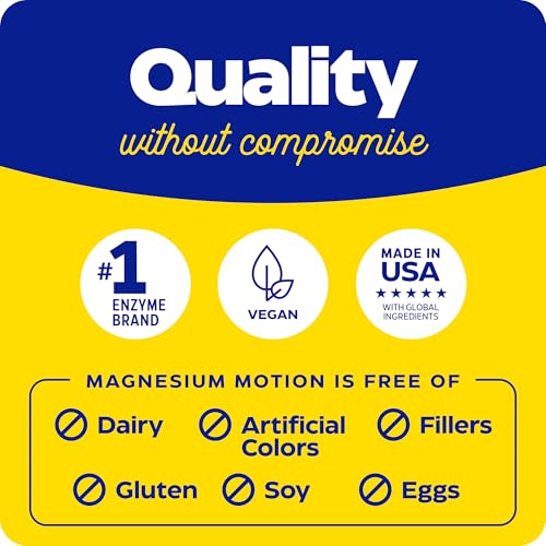 Image of Enzymedica, Magnesium Motion with 3 Forms of Magnesium, ATA Mg, Glycinate, Malate, Soothes Occasional Aches, Supports Bones & Muscles, 60 Count (Pack of 2)