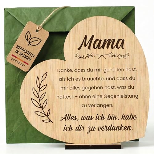 CONTRAXT Mutter karte Geschenke für mama. alles gute karte geschenk muttertag holz karte geschenk geburtstagskarte mama geschenk glückwunschkarte gutschein muttertag (Mama)