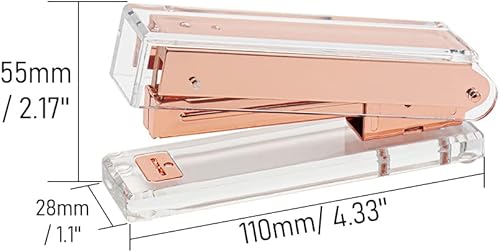 Miniatura 6 de Engrapadora manual de acrílico transparente n. 10 para grapas #10, grapadoras de metal duraderas de capacidad para 15 hojas, suministros de