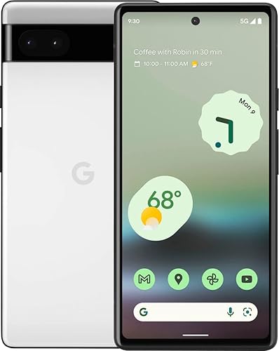 Google Pixel 6A 5G 128GB 6GB RAM desbloqueado de fábrica solo GSM sin CDMA no compatible con Verizon versión global - Chalk renovado