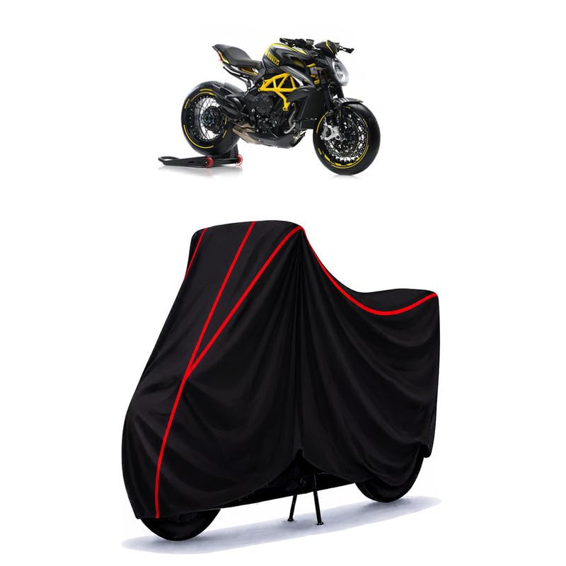 Image of MV Agusta Dragster 800 RR Water Resistant Bike Cover for All Motorcycles & Rain | Heavy Duty Taffeta Fabric | UV Protection, Dustproof, Scratchproof | All Weather Two Wheeler Cover with Elastic Bottom