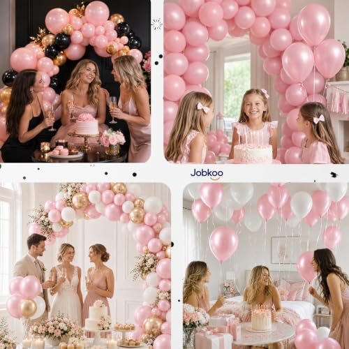 Image of Jobkoo Pearl Dusty Pink Balloons, 12 Inch Pearl Blush Light Pink Balloon