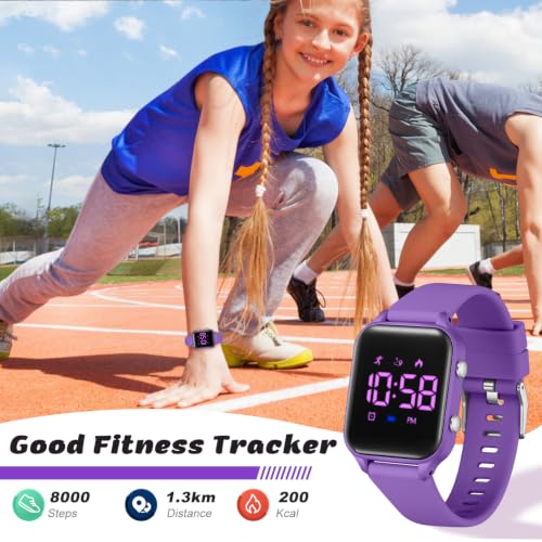Image of LAVAREDO Kids Digital Watches for Boys Girls,Waterproof Sport Watch with Pedometer Stopwatch Vibration Alarm for Ages 5-13,No App Fitness Tracker Watch for Kids Teens Birthday Gifts
