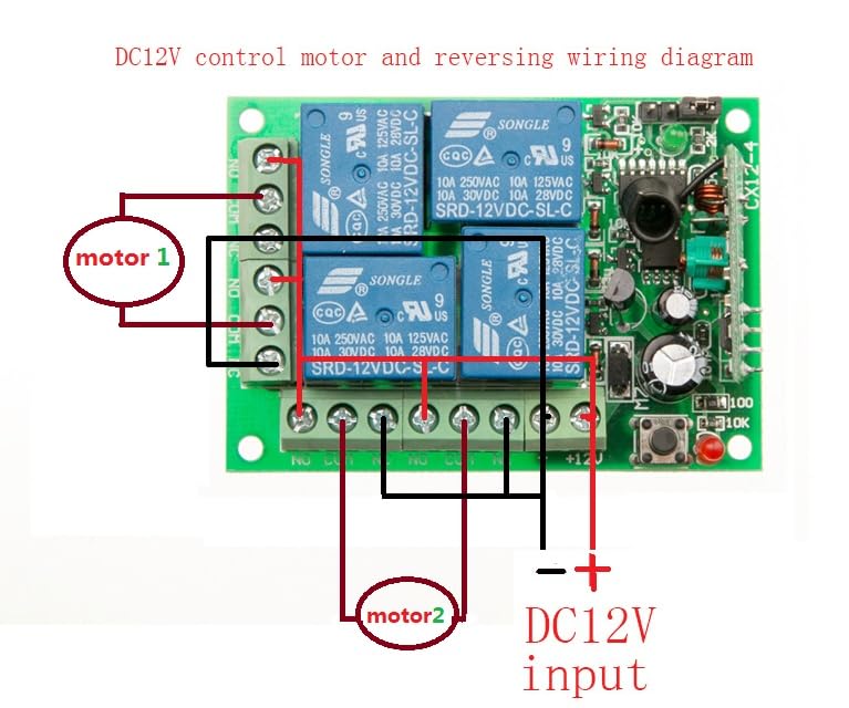 Interruptor de mando a distancia 315/433 MHz para luz, puerta, garaje mando a distancia universal dc12v 24v 4ch Relé receptor radio y mando a distancia (1RF)