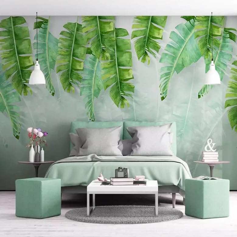 Papier peint photo 3D feuille de bananier verte fresque murale 250x175 cm