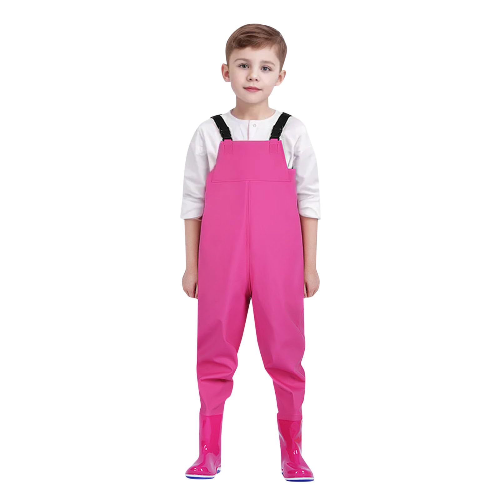 Fishing Waders for Kids Boys Girls Chest Waders Youth Fishing Wader with Pocket for Toddler Children Water Proof Wader with Boots (8-9 Years) — image 1