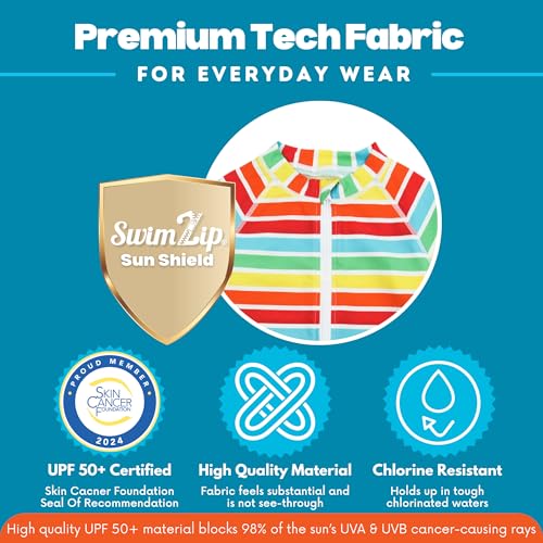 Image of SwimZip Girls' 3 Pc Swim Set w /Long Sleeve Rash Guard, Tankini & Shorts UPF 50+