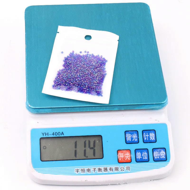 Petites perles de rocaille en verre de 1,5 à 4 mm - Perles de riz magiques - Couleur transparente - Imitation de couleur dispersée - Accessoires pour loisirs créatifs