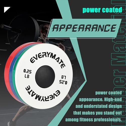 Image of EVERYMATE Fractional Micro Weight Plates Set of 8 Weight Plate Pair of 0.25LB 0.5LB 0.75LB 1 LB for Olympic Barbells for Strength Training Micro Plates Weight Plate