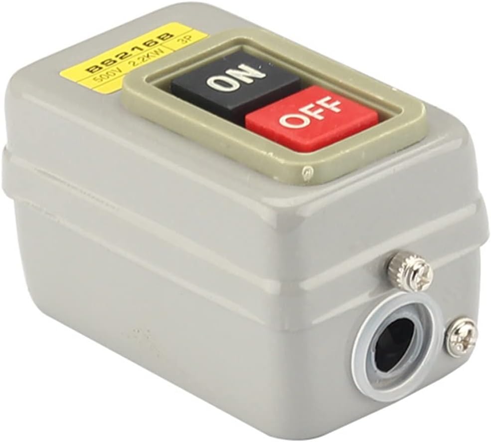 Power Control Button Switch Three-Phase Latching Electronic Starter Start Button Press Switch BS211B BS216 BS230 10A 380V Start Stop ON-Off (Color : BS216B) KOKYLEZN