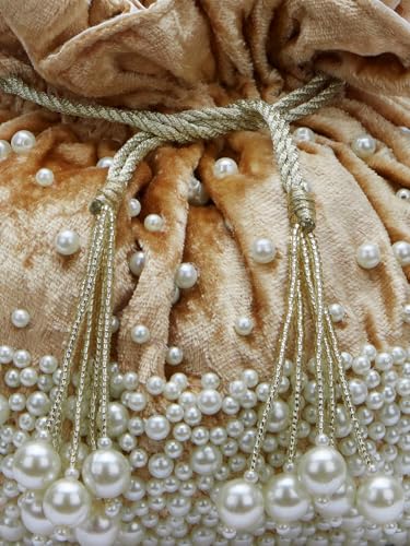 Image of Lavie Signature Women's Lowell Beads Potli Bags for Ladies & Girls | Women Pouches for Festive Seasons & Wedding | Batwa Bag Bridal Purse | Gift For Women