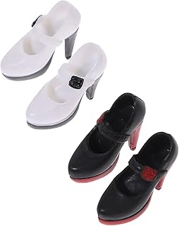 Gadpiparty 2 Pares De Sapatos De Boneca Boneca De Brinquedo Bonecas Em Miniatura Saltos De Casamento Sapatos Em Miniatura Para Artesanato De Mini Boneca Sapatos De Vestir Em