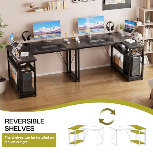 Bureau d'angle en L 120 cm table informatique gain de place avec étagères de rangement - 8