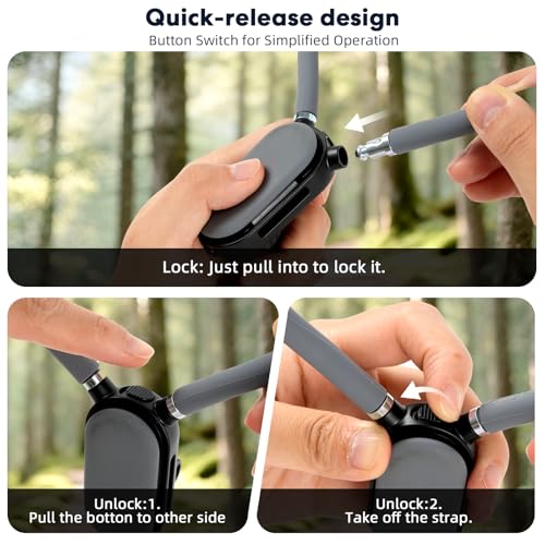 Hamillar Neck Mount for Action Camera Necklace Holder with Fixing Chest Strap for GoPro Hero 12/11/10/9, for DJI OSMO 360/Nano/Action 6/5 Pro/4, for Insta360 Ace Pro 2-5126 - image 5