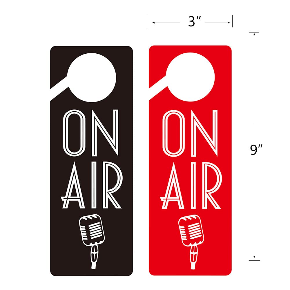 On Air Funny Sign,Please Do Not Disturb Sign, Funny Door Knob Hanger 2 Pack, Double Sided, Ideal for Using in Home, Office, Hotel, Recording Room