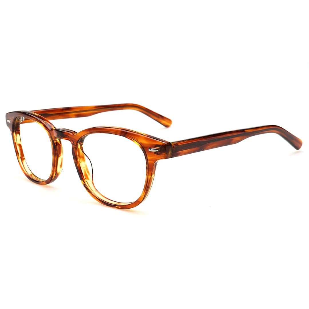 Monturas de gafas retro de acetato transparente estilo carey c2 7