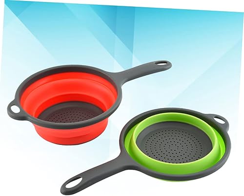 Miniatura 4 de NOLITOY Colador plegable de silicona con ranura para cuchara, filtros para nevera, colador de arroz, cuenco plegable para verduras, cesta de lavado,