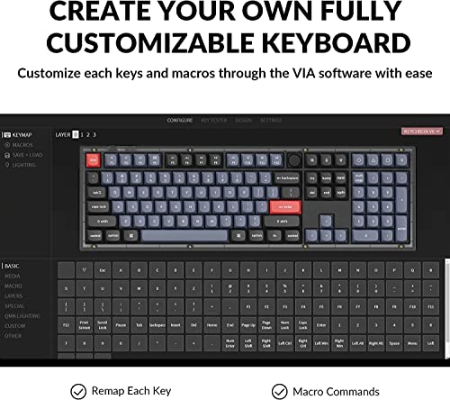 Image of Keychron V6 Wired Custom Mechanical Keyboard Knob Version, Full-Size QMK /VIA Programmable with Hot-swappable K Pro Red Switch Compatible with Mac Windows Linux (Frosted Black-Translucent)