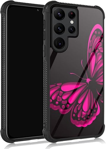 Funda compatible con Samsung Galaxy S23 Ultra, diseño de espalda negra con esquinas que absorben los golpes, diseño de TPU suave, funda protectora