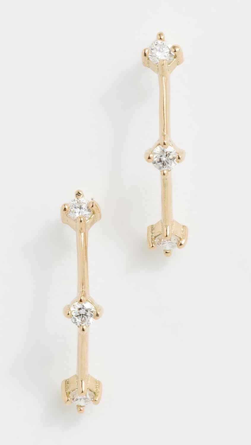 Zoe Chicco Women's 14k Gold Diamond Dash Arc Earrings - Image 2