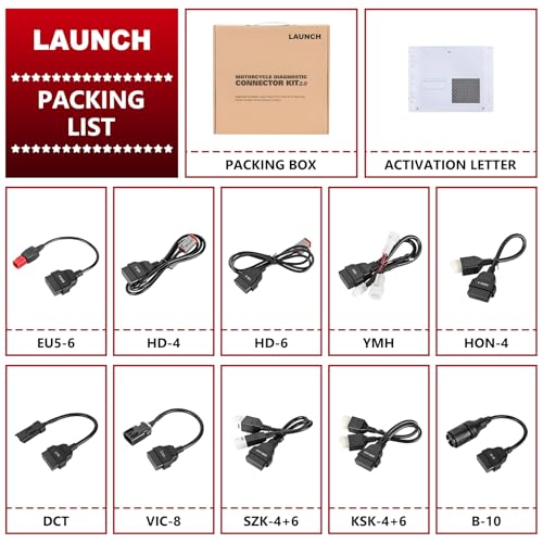 Kit conector de diagnosis OBD para moto LAUNCH X431 que soluciona fallos electrónicos 6