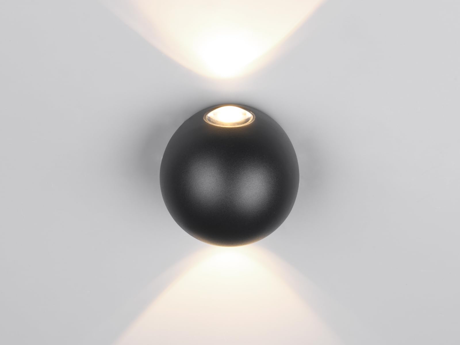 Trio Leuchten Avisio 246760232 - Lampada da parete a LED per esterni, in alluminio pressofuso, colore: Nero opaco, con 2 LED da 2 Watt