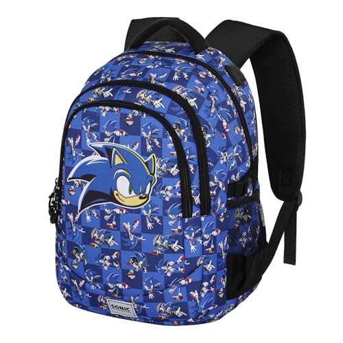Sonic The Hedgehog - SEGA Sega-Sonic Action-Zaino Running PLUS, Blu, 34 x 46 cm, Capacità 32 L