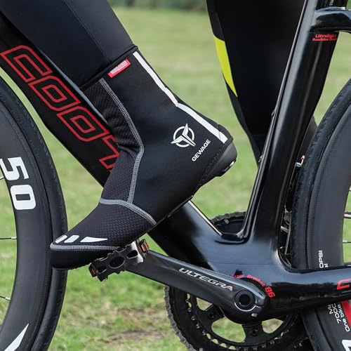 GEWAGE Thermo Fahrrad-Überschuhe, reflektierend, für MTB und Rennrad (Black, M) – Ansicht 4