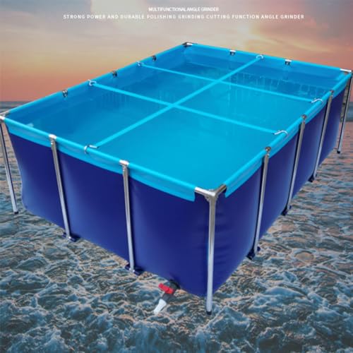 Aquarium extérieur Lar avec vanne de vidange - Aquarium d'intérieur en Toile, adapté aux carpes koï et aux Poissons d'ornement, pour Une Observation et Un Stockage temporaires, en Acier, idé