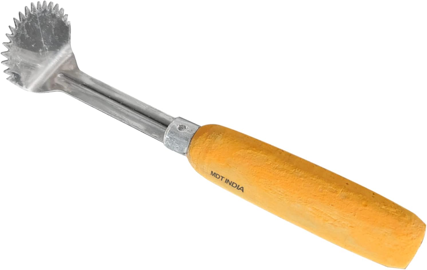 Handheld Coconut Scraper Steel Blade Grater Kai Chirava with Wooden Handle