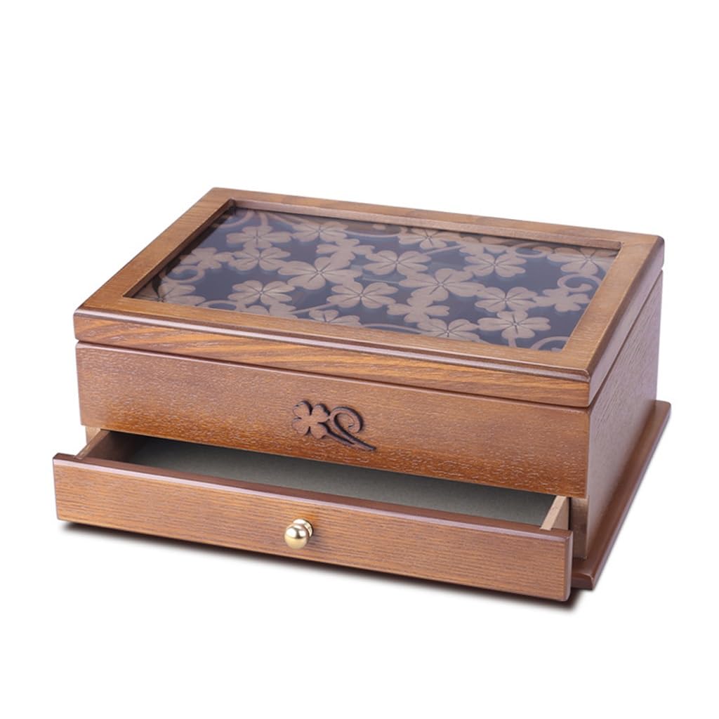 Boîte de Rangement de Bijoux en Bois Voyage et Coiffeuse