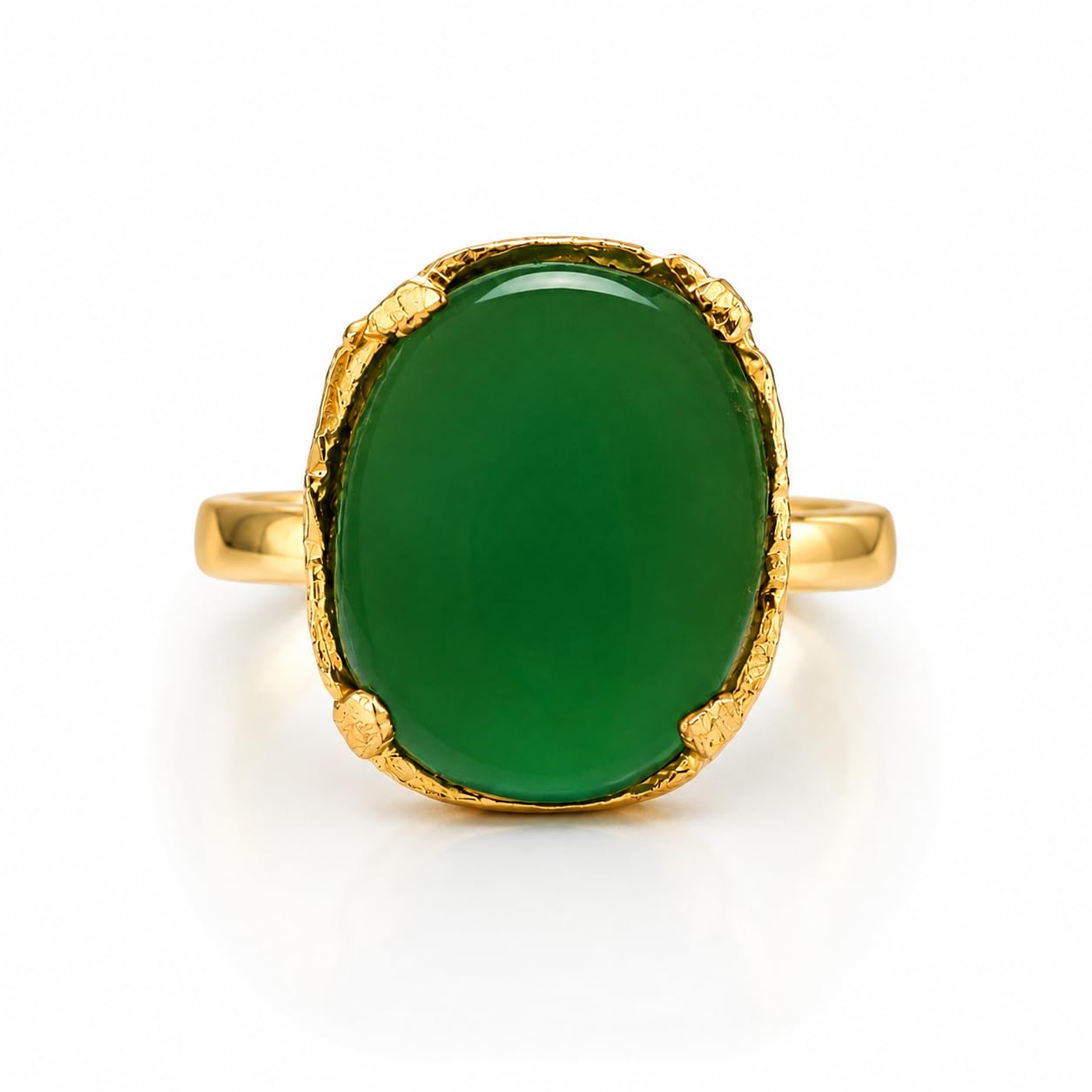 Shyam & Sons Royal Gleam Green Stone Gold-Tone Ring for Women | Elegant Oval Statement Ring for Daily Wear, Parties & Special Occasion-image-39