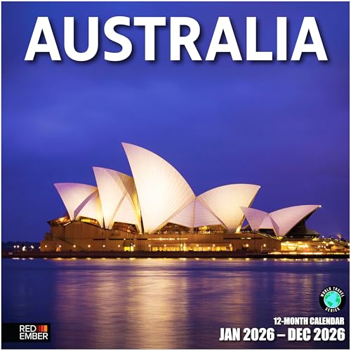 Calendrier mural 2026 Australie RED EMBER format 30,5 x 61 cm pour noter ses rendez-vous