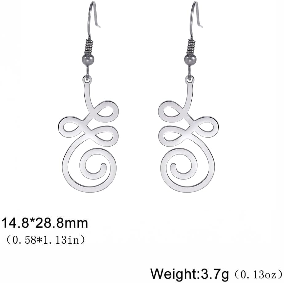Amaxer Stainless Steel Unalome Symbol Earrings for Women Buddhist Hindu Spiritual Jewelry Yoga Meditation Ear Accessories - Image 4