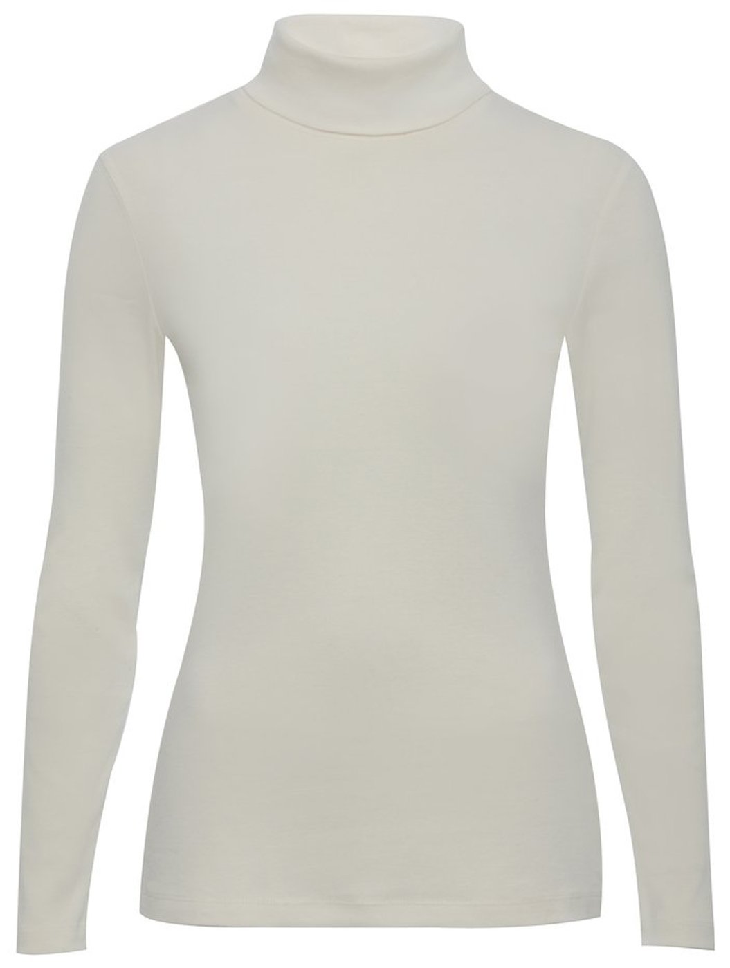 Fashion Valley Womens Plain Long Sleeve Turtle Polo Neck Top Ladies Roll Neck Top Jumper White-XXL