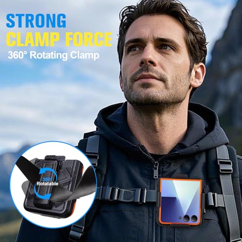 Image of for Galaxy Z Flip 7 Case with Belt Clip, 2 Layers of Sturdy, Heavy Duty Military Grade Protective Phone Case for Samsung Flip 7, Black & Orange