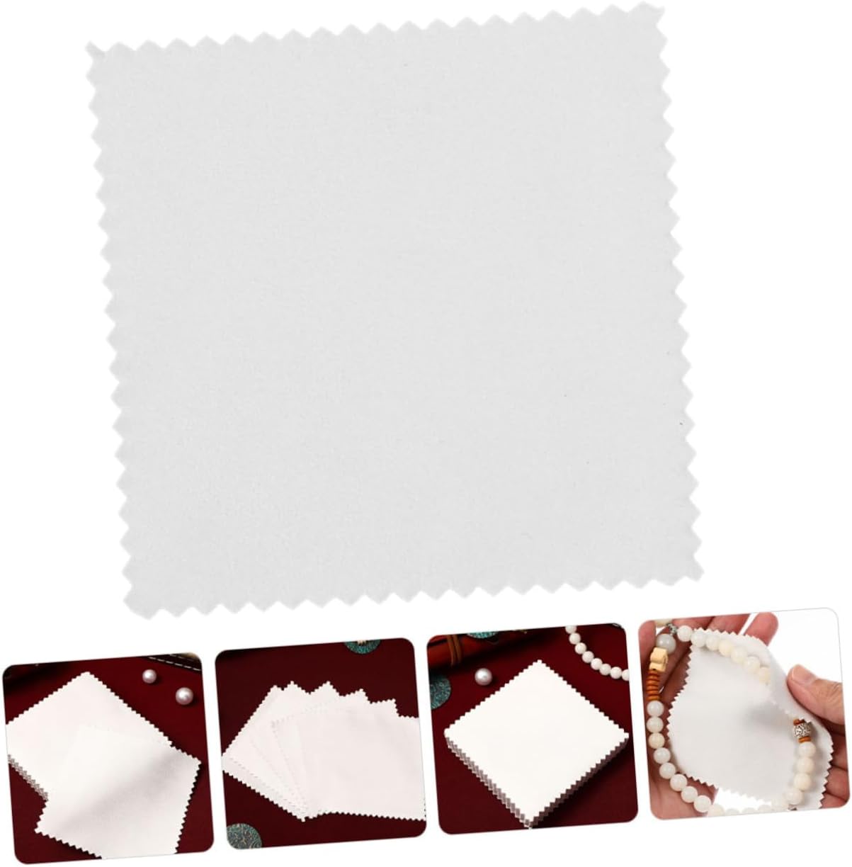 Holibanna 50pcs Suede Jewelry Polishing Cloths 8x8cm for Silver Maintenance
