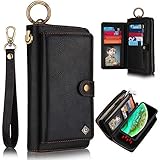 XRPow iPhone XR Wallet Case, 2-in-1 Multi-Functional Magnetic Detachable Wallet Zipper Purse Clutch...