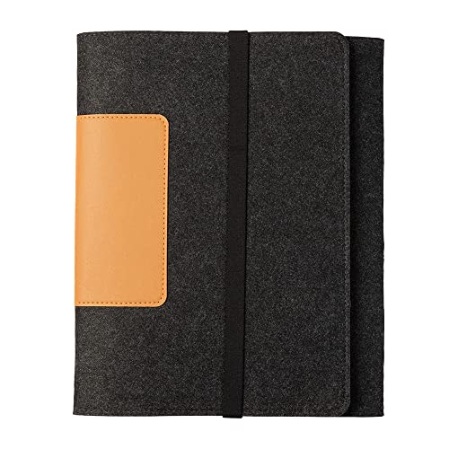 luxdag Organizador de fieltro con parche de piel vegano y banda de goma A4 (motivo y tamaño a elegir) - Funda multifuncional para iPad, Kindle - Carpeta de oficina para viajes Cover