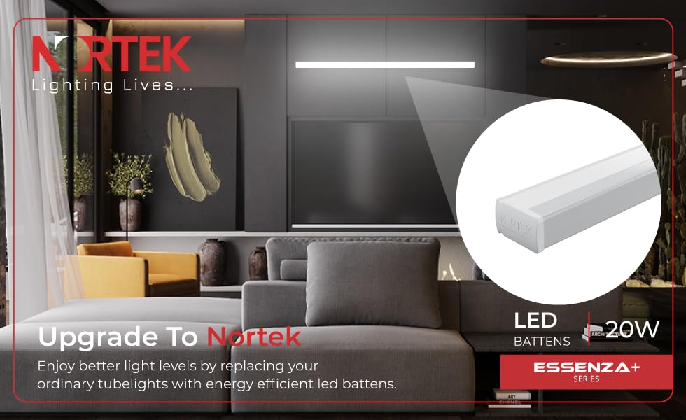 Image of Nortek Essenza+ 20 Watt Led Tubelight Warm White Led Tube Lights For Home Ideal For Living Room, Bedroom, Office, Commercial And Industrial Space Eco-Friendly, And Cost-Saving Led Light Pack Of 5