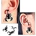 TIANBANGSHI Creative Funny Punk 3D Scorpion Animal Stud Earrings Fashion Double Sided Halloween Handcraft Polymer Clay Animal Personalized Black Scorpion Earrings For Men Women (scorpion)