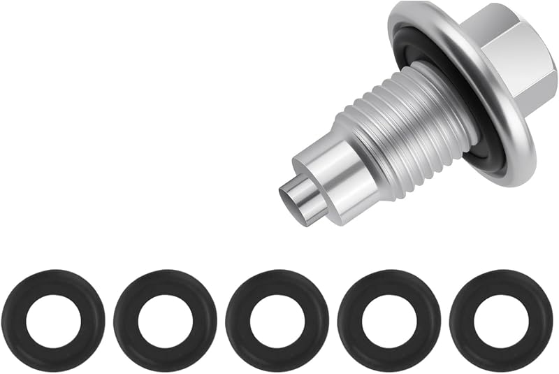 Bujão magnético de óleo M14×1.5 VKQTS para cárter – 1 unidade com 5 juntas