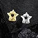 2PCS 14K Gold-Plated Hip Hop Teeth Grillz Hollow Star Single Tooth Grillz Caps Top or Bottom Teeth Grills for Your Teeth Fashion Party Jewelry (Silver)