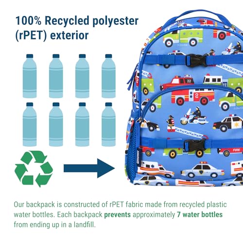 Image of Wildkin Kids Backpack for Boys & Girls, ECO rPET Recycled Lightweight Bookbag with Padded Straps