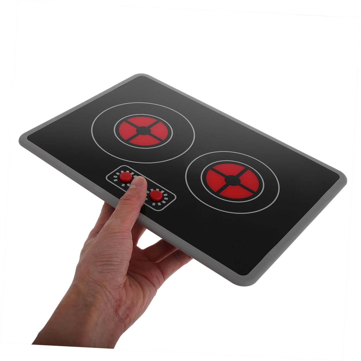 Abaodam Giocattolo Fornello a Induzione per 2 Pezzi con Luci e Suoni, Accessori da Cucina in Plastica Leggeri per Gioco Educativo e Interazione Familiare