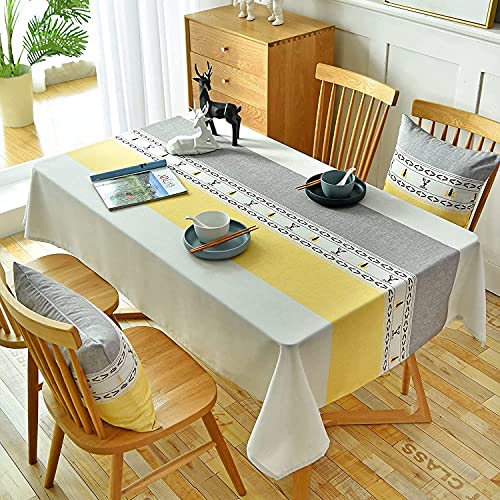 Nappe en lin de qualité supérieure design bicolore chic 135x220cm